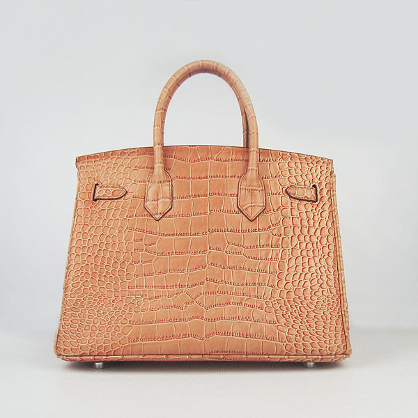 Replica Hermes Birkin 30CM Crocodile Veins Bag Orange 6088 On Sale - Click Image to Close